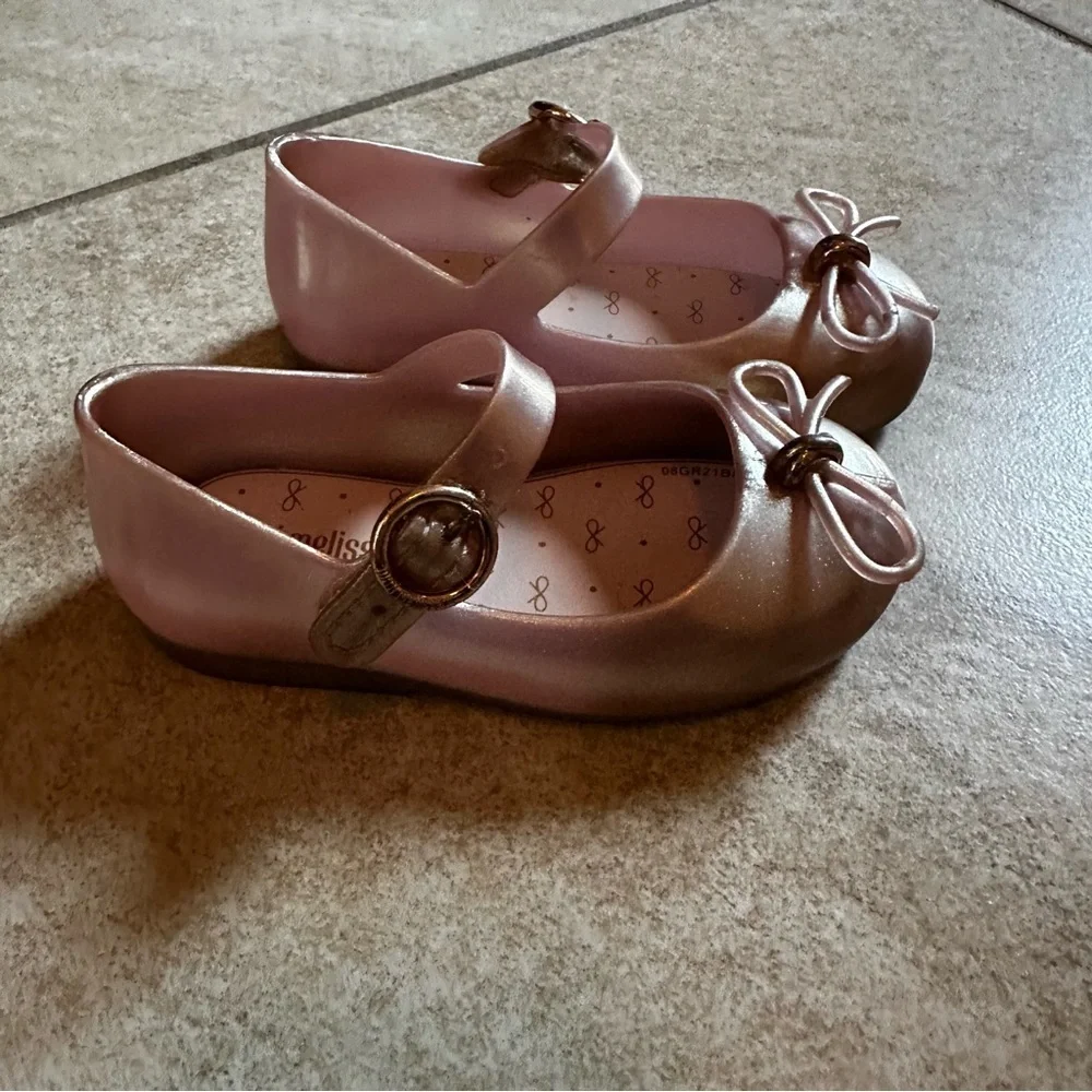 Mini Melissa rose gold ballet flats toddler size 7